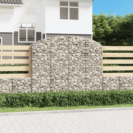 Berkfield Arched Gabion Basket 200x30x160/180 cm Galvanised Iron