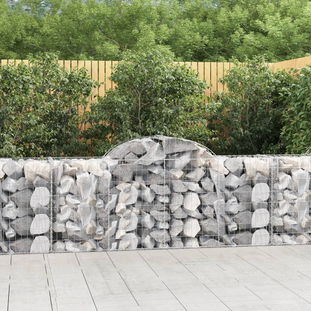 Berkfield Arched Gabion Basket 200x50x80/100 cm Galvanised Iron