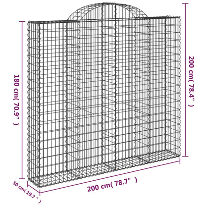 Berkfield Arched Gabion Basket 200x50x180/200 cm Galvanised Iron