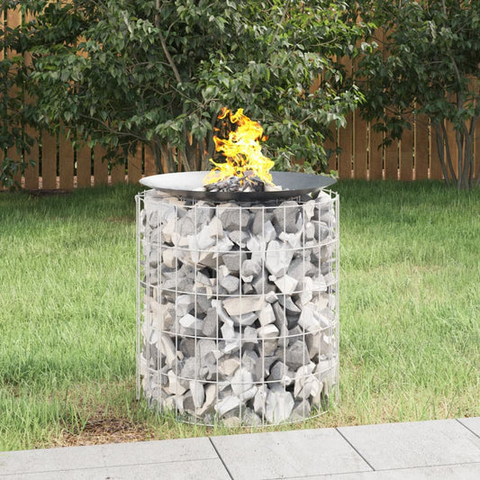 Berkfield Gabion Fire Pit �â�_ 50 cm Galvanised Iron