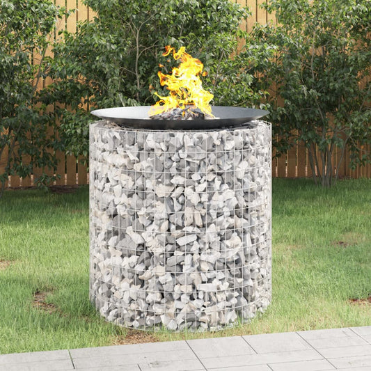 Berkfield Gabion Fire Pit �_�”�_ 100 cm Galvanised Iron