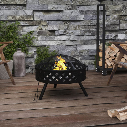 Berkfield Fire Pit with Poker 58 cm XXL Steel