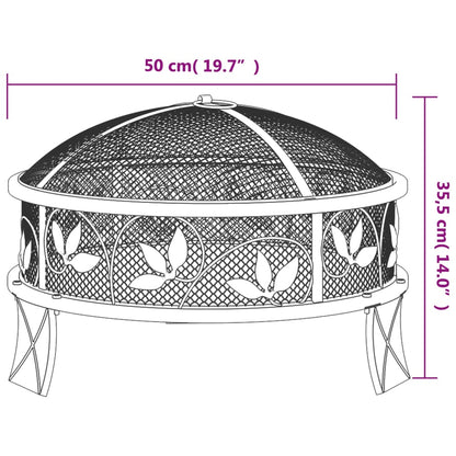 Berkfield Fire Pit with Poker 50 cm XXL Steel
