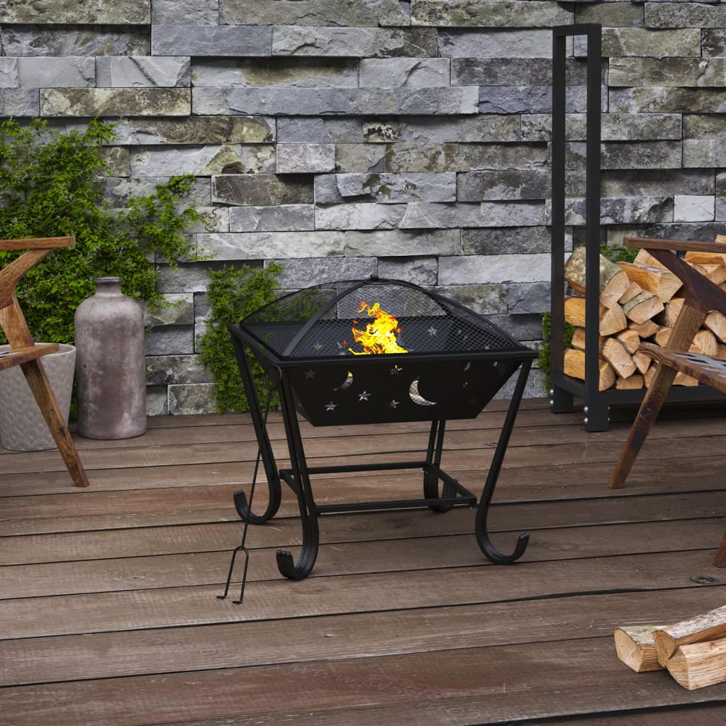 Berkfield Fire Pit with Poker 50 cm XXL Steel