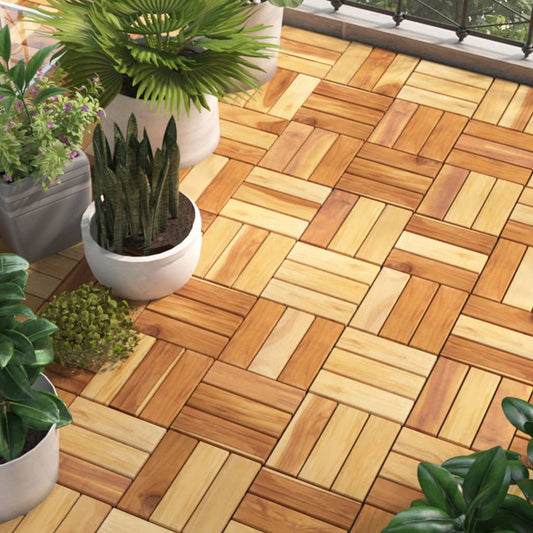 Berkfield Decking Tiles 20 pcs 30x30 cm Solid Wood Teak