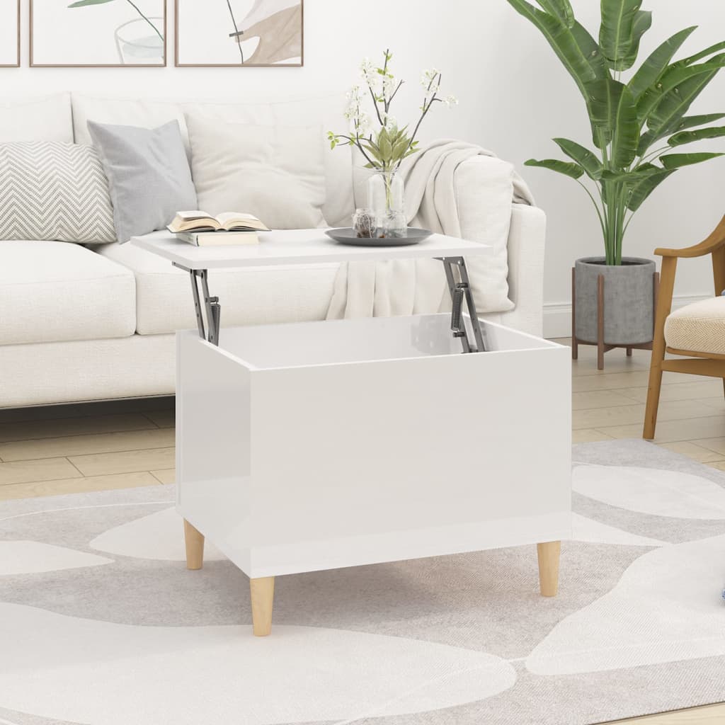 Berkfield Coffee Table High Gloss White 60x44.5x45 cm Engineered Wood