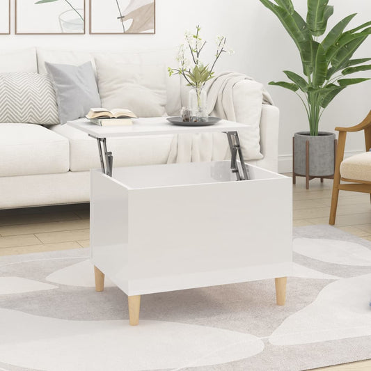 Berkfield Coffee Table High Gloss White 60x44.5x45 cm Engineered Wood