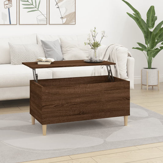 Berkfield Coffee Table Brown Oak 90x44.5x45 cm Engineered Wood