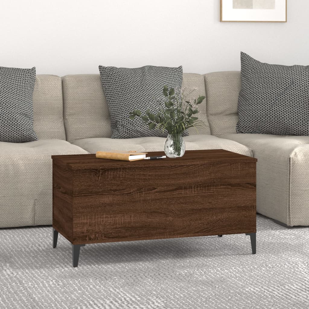 Berkfield Coffee Table Brown Oak 90x44.5x45 cm Engineered Wood