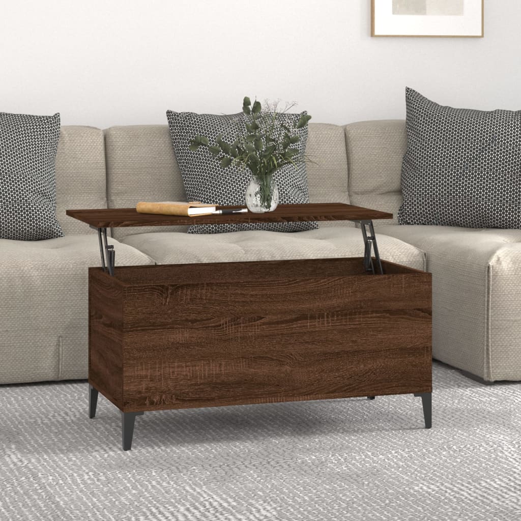 Berkfield Coffee Table Brown Oak 90x44.5x45 cm Engineered Wood