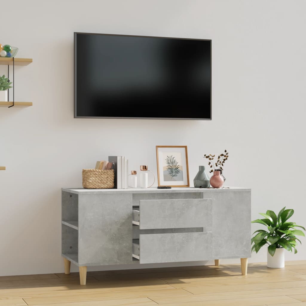 Berkfield TV Cabinet Concrete Grey 102x44.5x50 cm Engineered Wood