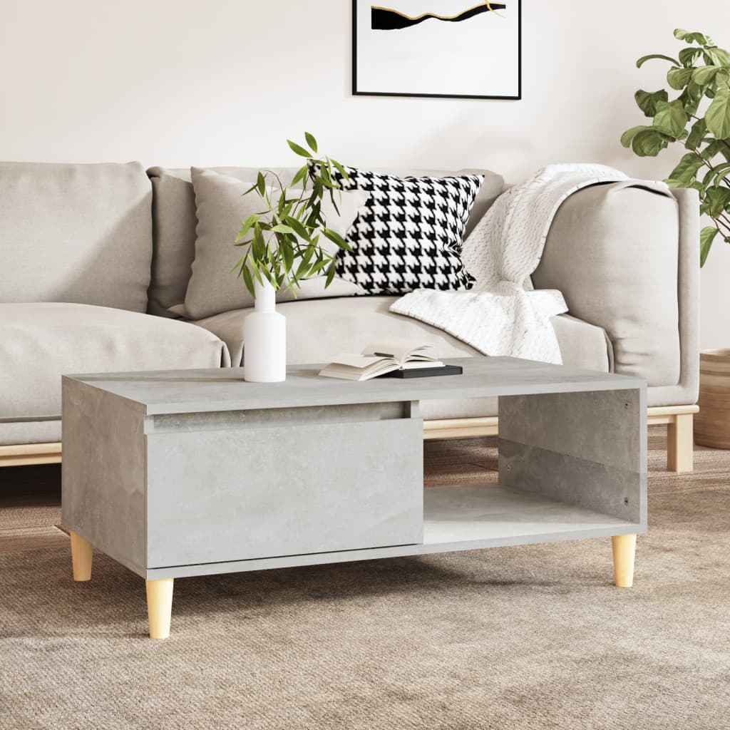 Berkfield Coffee Table Concrete Grey 90x50x36.5 cm Engineered Wood