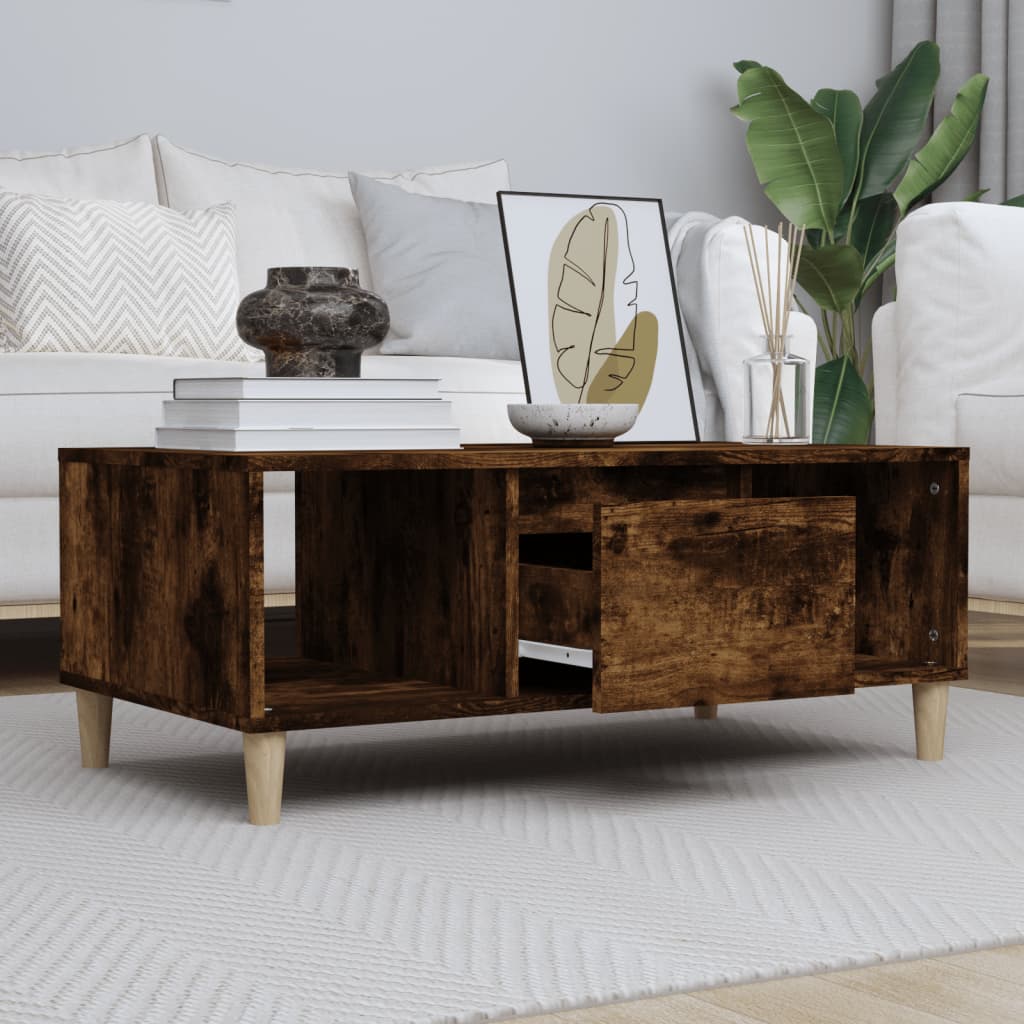 Berkfield Coffee Table Smoked Oak 90x50x36,5 cm Engineered Wood