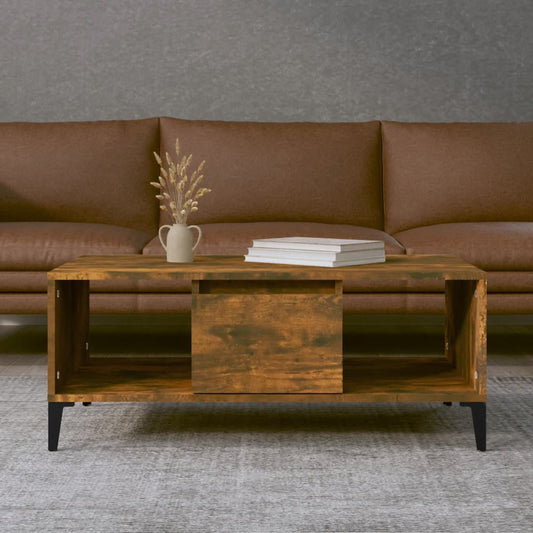 Berkfield Coffee Table Smoked Oak 90x50x36.5 cm Engineered Wood