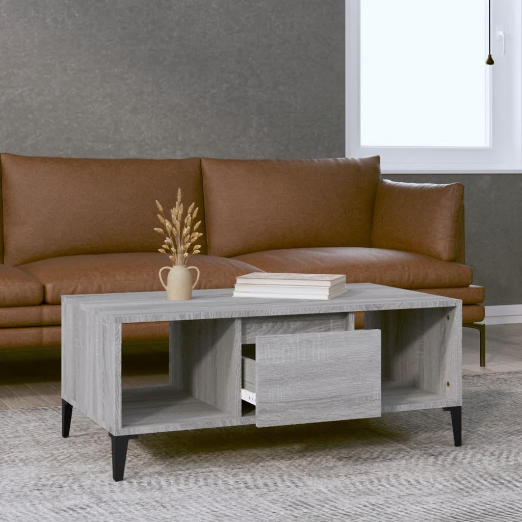 Berkfield Coffee Table Grey Sonoma 90x50x36.5 cm Engineered Wood