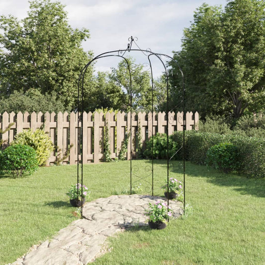 Berkfield Garden Arch Black �_�”�_180x255 cm Steel