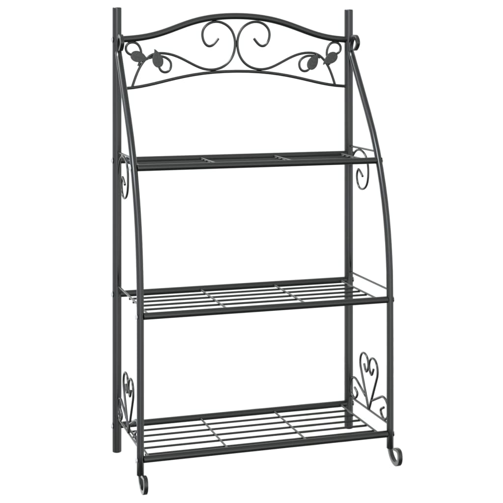 Berkfield Flower Rack Black 56x30x96 cm Steel