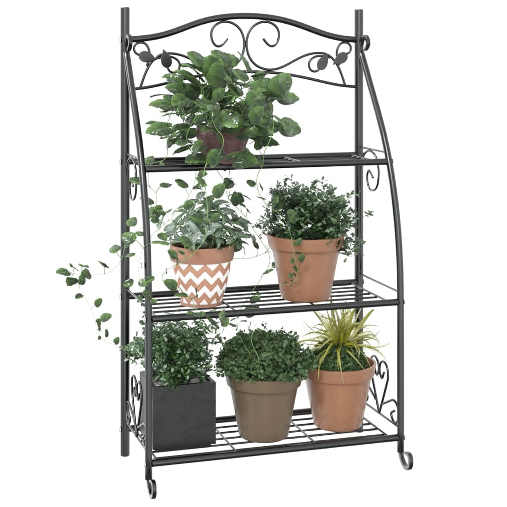 Berkfield Flower Rack Black 56x30x96 cm Steel