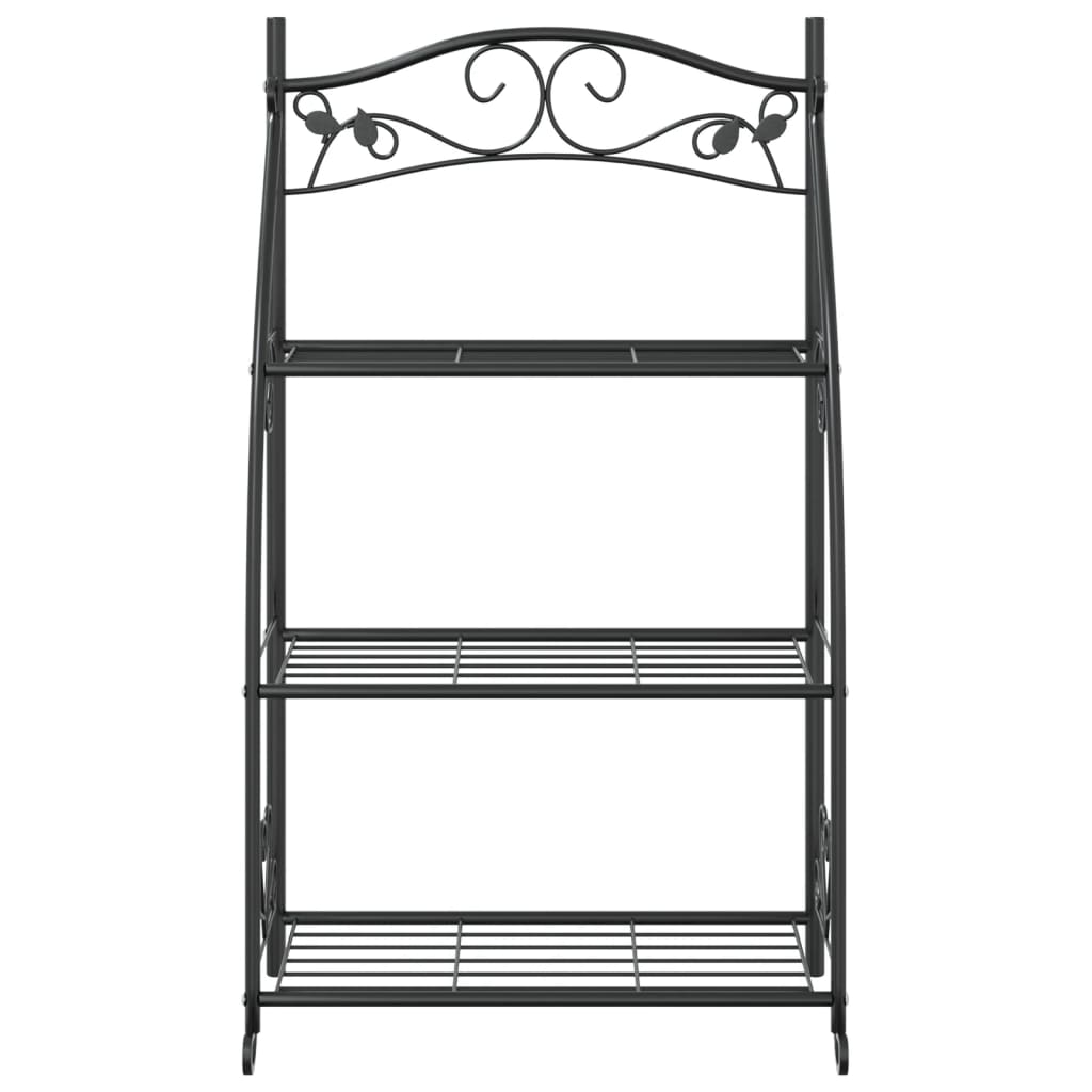 Berkfield Flower Rack Black 56x30x96 cm Steel