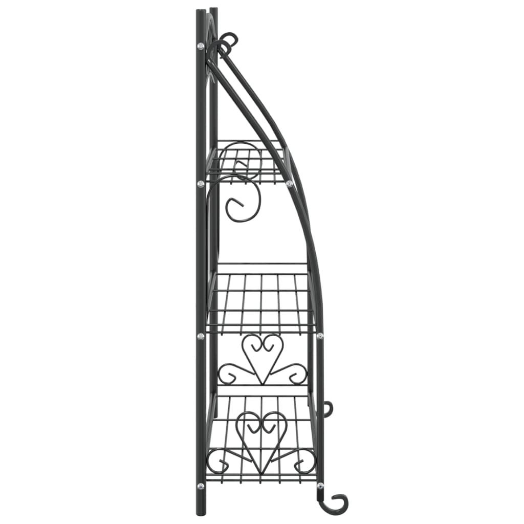 Berkfield Flower Rack Black 56x30x96 cm Steel