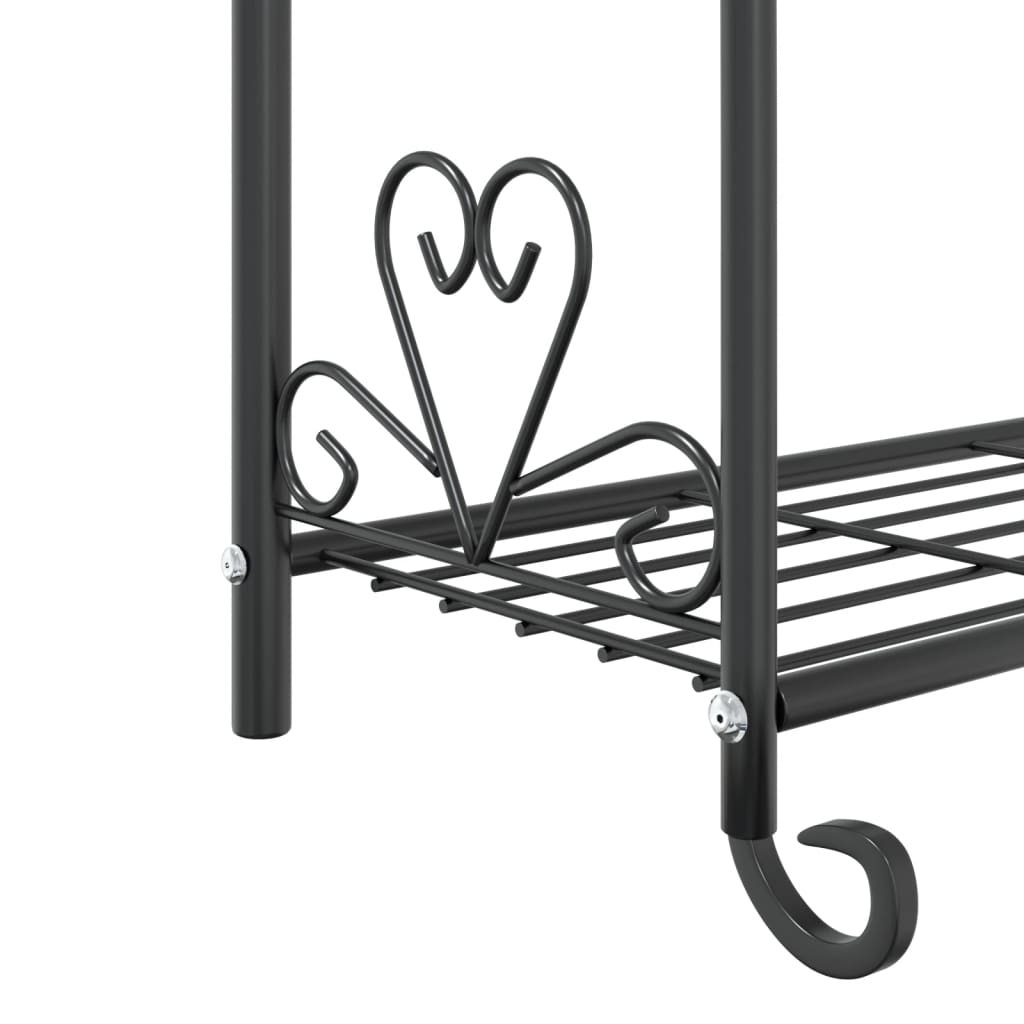 Berkfield Flower Rack Black 56x30x96 cm Steel