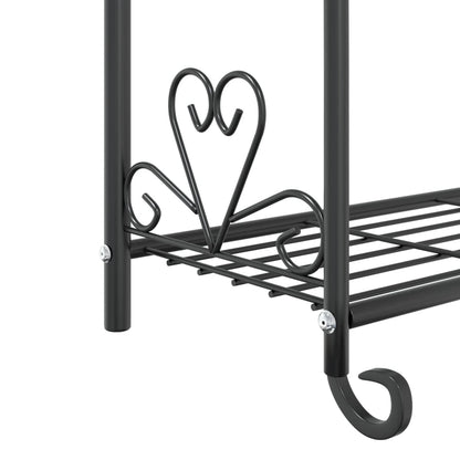 Berkfield Flower Rack Black 56x30x96 cm Steel