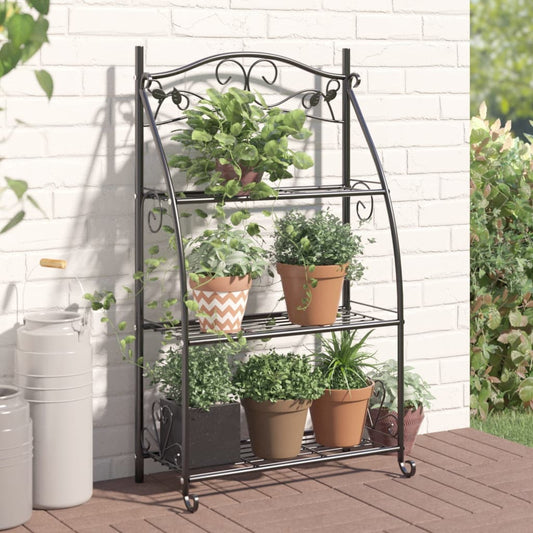 Berkfield Flower Rack Black 56x30x96 cm Steel