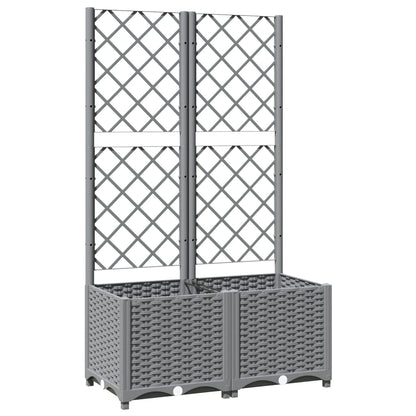Berkfield Garden Planter with Trellis Light Grey 80x40x136 cm PP
