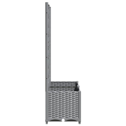 Berkfield Garden Planter with Trellis Light Grey 80x40x136 cm PP