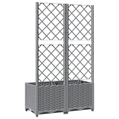 Berkfield Garden Planter with Trellis Light Grey 80x40x136 cm PP