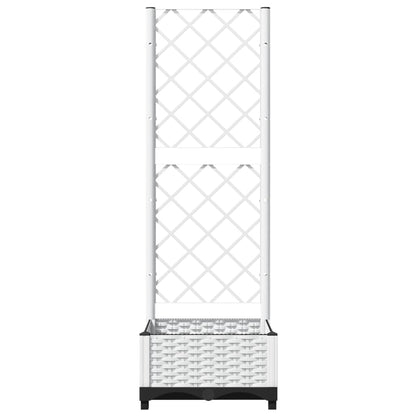 Berkfield Garden Planter with Trellis White 40x40x121.5 cm PP