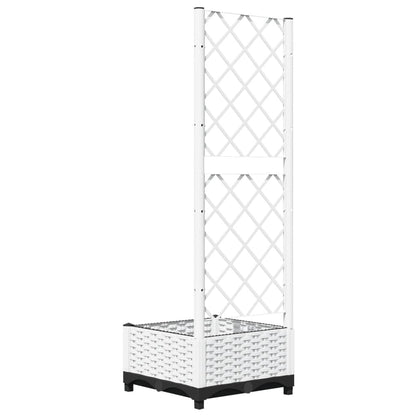 Berkfield Garden Planter with Trellis White 40x40x121.5 cm PP