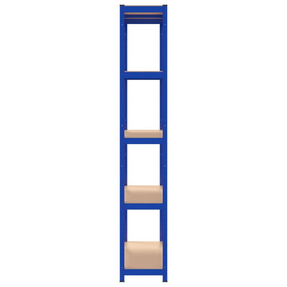 Berkfield 5-Layer Shelves 2 pcs Blue Steel&Engineered Wood
