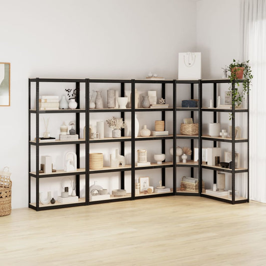 Berkfield 5-Layer Shelves 5 pcs Anthracite Steel&Engineered Wood