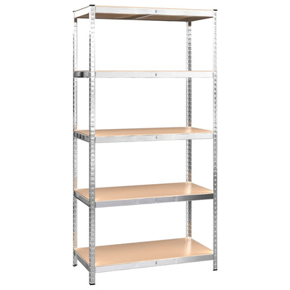 Berkfield 5-Layer Shelves 3 pcs Silver Steel&Engineered Wood