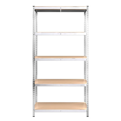 Berkfield 5-Layer Shelves 3 pcs Silver Steel&Engineered Wood