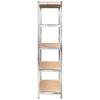Berkfield 5-Layer Shelves 3 pcs Silver Steel&Engineered Wood