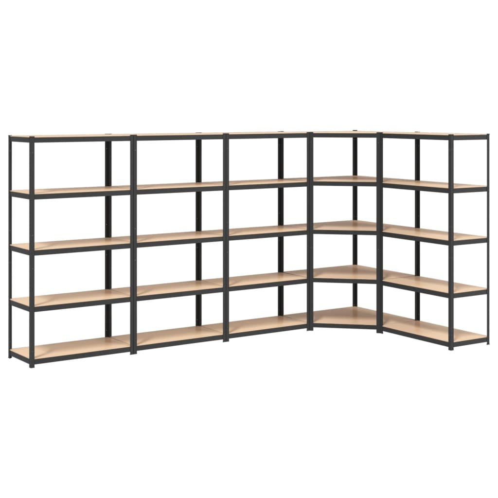 Berkfield 5-Layer Shelves 5 pcs Anthracite Steel&Engineered Wood