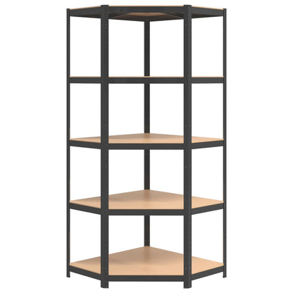 Berkfield 5-Layer Shelves 5 pcs Anthracite Steel&Engineered Wood