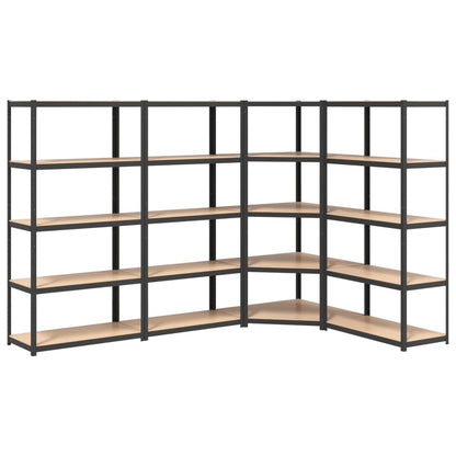 Berkfield 5-Layer Shelves 4 pcs Anthracite Steel&Engineered Wood