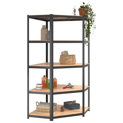 Berkfield 5-Layer Shelves 4 pcs Anthracite Steel&Engineered Wood