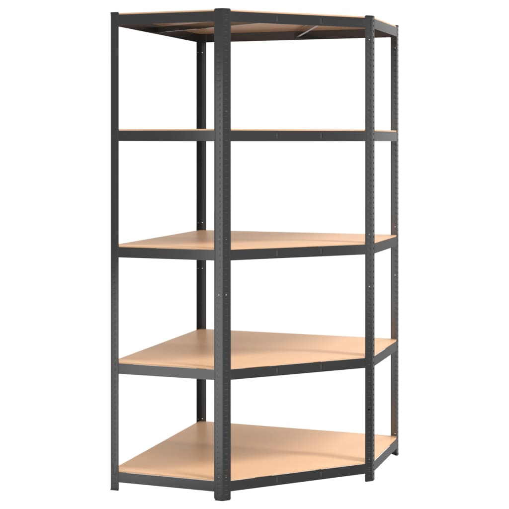 Berkfield 5-Layer Shelves 4 pcs Anthracite Steel&Engineered Wood