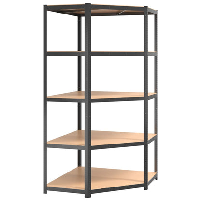 Berkfield 5-Layer Shelves 4 pcs Anthracite Steel&Engineered Wood