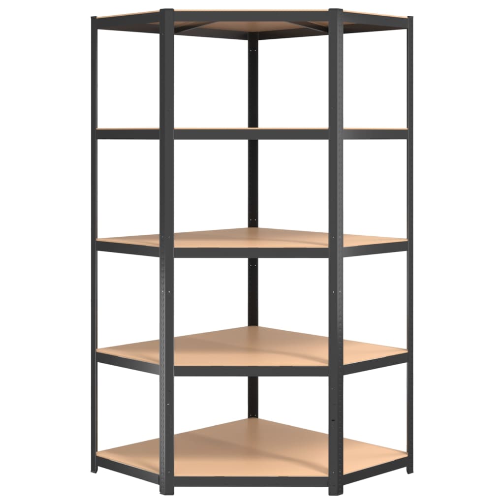 Berkfield 5-Layer Shelves 4 pcs Anthracite Steel&Engineered Wood