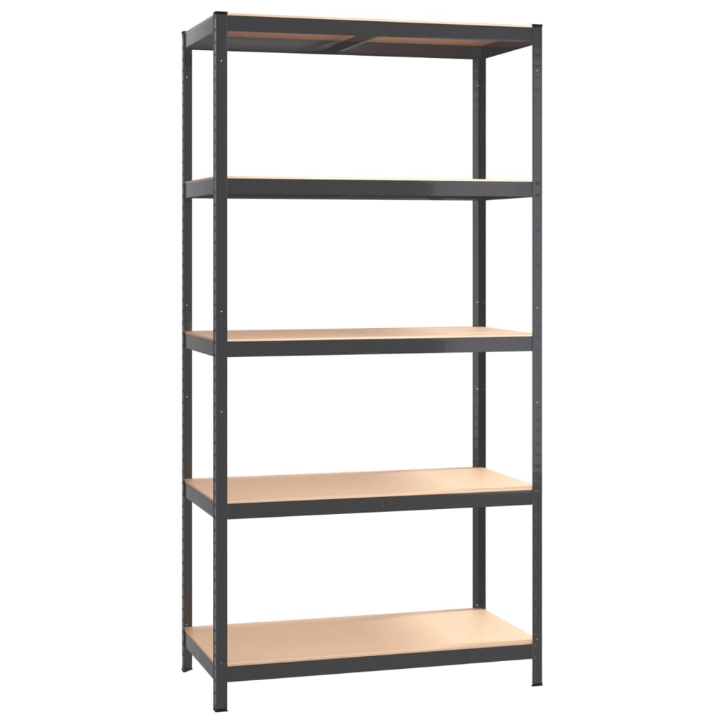Berkfield 5-Layer Shelves 4 pcs Anthracite Steel&Engineered Wood