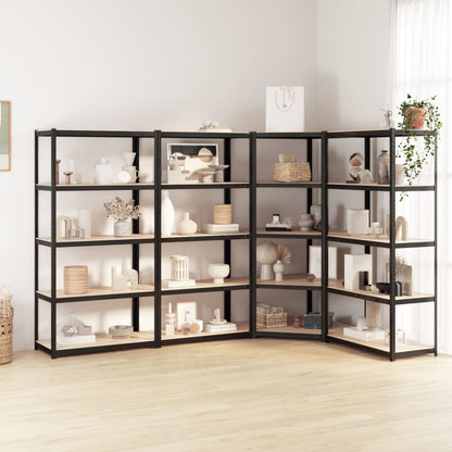 Berkfield 5-Layer Shelves 4 pcs Anthracite Steel&Engineered Wood