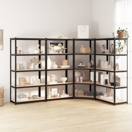Berkfield 5-Layer Shelves 4 pcs Anthracite Steel&Engineered Wood
