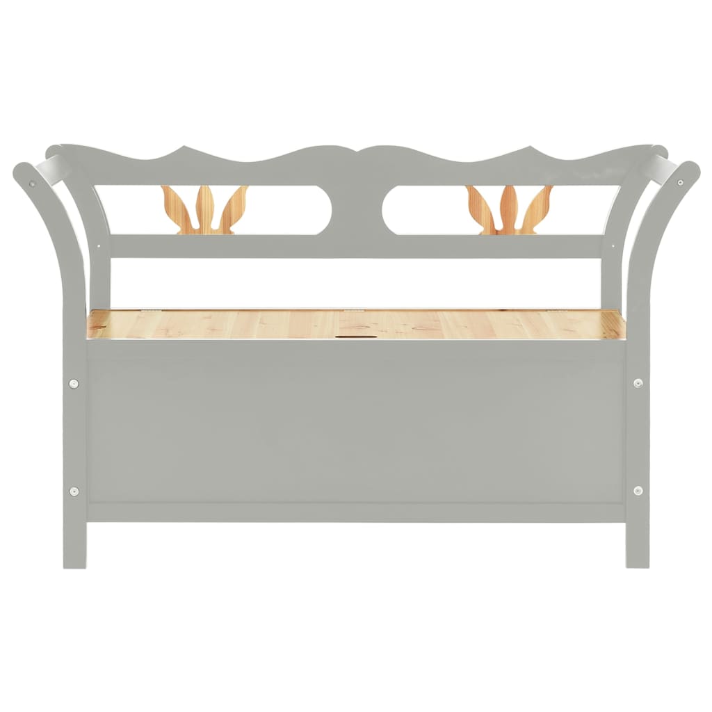 Berkfield Bench Grey 107x45x75.5 cm Solid Wood Fir