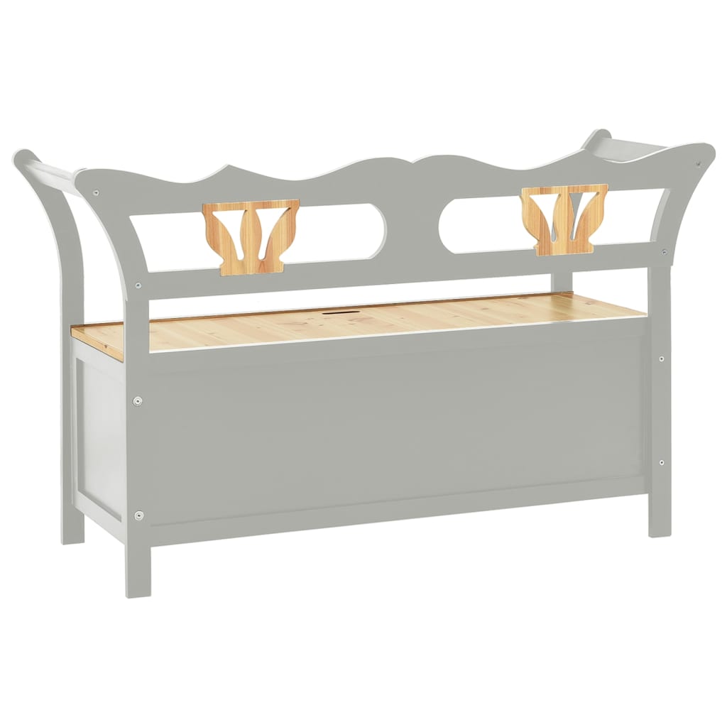Berkfield Bench Grey 107x45x75.5 cm Solid Wood Fir