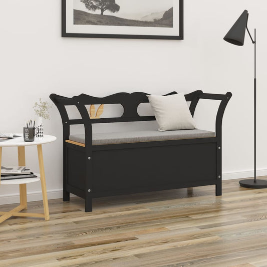 Berkfield Bench Black 107x45x75.5 cm Solid Wood Fir